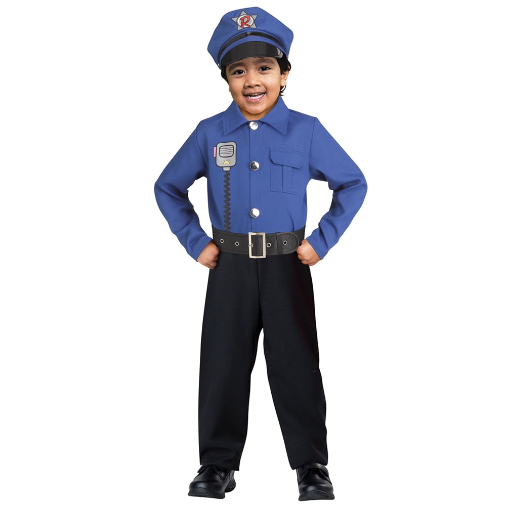 Kids Ryan's World Sound FX Police Officer Costume sz Medium 3T-4T - Walmart.com